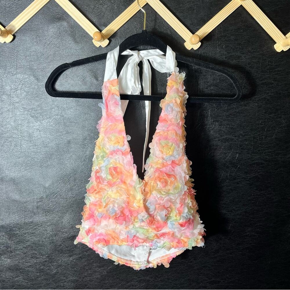 Cloud Ten Rainbow Flower Crop‎ Top Size Small